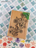 2011 Hero Arts #K5486 Flower Swirl Vine Wooden Block/Rubber Stamp