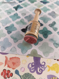 Vintage Hampton Arts Classy Classics Mara-Mi Miniature Wooden Block/Rubber Stamp, CLEAN