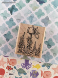 Vintage 1999 Stampin' Up! "Miss You..." Mailbox Garden Wooden Block/Rubber Stamp, CLEAN
