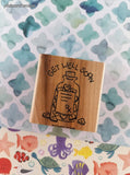Vintage 1996 Stampin' Up! "Get Well Soon" Wooden Block/Rubber Stamp