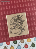 Vintage 2003 Stampin' Up! Christmas Sledding Snowmen Wooden Block/Rubber Stamp