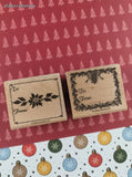 Vintage 1998 Stampin' Up! Christmas Gift Labels Set/2 Wooden Block/Rubber Stamps