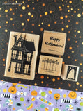 Vintage Stampin' Up Happy Halloween! Set/4 Wooden Block/Rubber Stamps