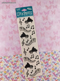 Vintage Frances Meyer FMI Black / White Music Stickers, 2 Sheets New & Sealed