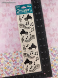 Vintage Frances Meyer FMI Black / White Music Stickers, 2 Sheets New & Sealed
