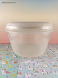 Vintage Rubbermaid Servin' Saver 12 Cups 2.8 L Clear Container w/Almond Lid, CLEAN