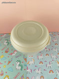 Vintage Rubbermaid Servin' Saver 2 Cups 470 mL Clear Container w/Almond Lid, CLEAN