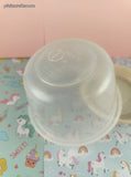 Vintage Rubbermaid Servin' Saver 2 Cups 470 mL Clear Container w/Almond Lid, CLEAN