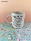 Vintage 1984 Hallmark Cards "How to Get Along at the Office" Mug, Like New