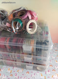 HUGE Lot Hundreds 100's of Rolls of Washi Tape Unused + Minimally Used w/Storage Containers