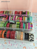 HUGE Lot Hundreds 100's of Rolls of Washi Tape Unused + Minimally Used w/Storage Containers