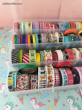 HUGE Lot Hundreds 100's of Rolls of Washi Tape Unused + Minimally Used w/Storage Containers