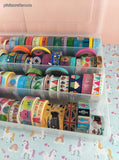 HUGE Lot Hundreds 100's of Rolls of Washi Tape Unused + Minimally Used w/Storage Containers