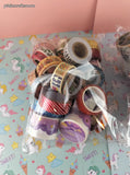 HUGE Lot Hundreds 100's of Rolls of Washi Tape Unused + Minimally Used w/Storage Containers