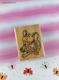 Vintage 1990's Ann-ticipations Cute Lil' Mouse "Gobble Turkey" G-1096 Wooden Block/Rubber Stamp CLEAN