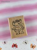 Vintage 2004 Ann-ticipations Cute Lil' Mouse "Pool Time" 9490-G Wooden Block/Rubber Stamp CLEAN