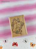 Vintage 1999 Ann-ticipations Cute Lil' Mouse "Ghost Mouse" G-3123 Wooden Block/Rubber Stamp CLEAN