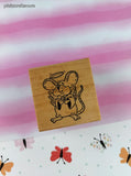 Vintage 1997 Ann-ticipations Cute Lil' Mouse "Angel Mouse" Wooden Block/Rubber Stamp CLEAN