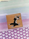 Vintage 1991 Rubber Stampede Looney Tunes #022-E Bad Ole Puddy Tat Wooden Block/Rubber Stamp