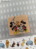 Vintage Rubber Stampede 451-E Disney's Mickey Mouse Christmas Carolers Wooden Block/Rubber Stamp