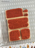 Vintage 2002 Stampin' Up! Wintry Wonderland Wooden Block/Rubber Stamp Set