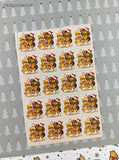 Vintage Christmas Festive Wintry Holiday Season Woodland Squirrels Full Sticker Sheet