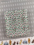 Vintage Christmas Festive Mistletoe & Holly Fabric Remnant, 18"x21", Clean