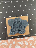Vintage 1996 Stampendous! Cherished Teddies Cheerleading Bear Wooden Block/Rubber Stamp, CLEAN