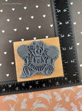 Vintage 1996 Stampendous! Cherished Teddies Cheerleading Bear Wooden Block/Rubber Stamp, CLEAN
