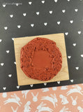 Vintage 1996 CC Rubber Stamps Bramble Wreath Wooden Block/Rubber Stamp, CLEAN