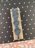 Vintage The Stamp Barn Rustic String of Apples Wooden Block/Rubber Stamp, CLEAN