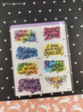 Vintage 1997 Stampendous! #SS130 Beautifully Said Set of 8 Stamps