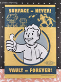 2017 Fallout 4 Vault - Forever! Surface - Never! Bethesda Softworks Light Wooden Wall Poster