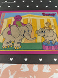 Vintage 2000 Barney the Purple Dinosaur at the Circus Frame-Tray Puzzle Magnet, Uncut & Clean
