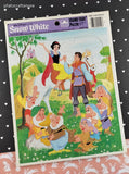 Vintage Disney's Snow White Golden Cardboard Frame-Tray Puzzle, Nice & Clean