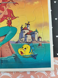Vintage Disney's The Little Mermaid Golden Cardboard Frame-Tray Puzzle, Nice & Clean