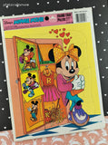 Vintage Disney's Minnie Mouse Golden Cardboard Frame-Tray Puzzle, Nice & Clean