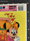 Vintage Disney's Minnie Mouse Golden Cardboard Frame-Tray Puzzle, Nice & Clean