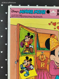 Vintage Disney's Minnie Mouse Golden Cardboard Frame-Tray Puzzle, Nice & Clean