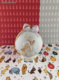 Vintage 1989 Precious Moments Enesco Christmas Porcelain Ball Ornament w/Stand