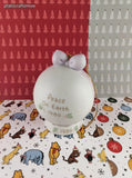 Vintage 1989 Precious Moments Enesco Christmas Porcelain Ball Ornament w/Stand
