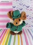 Vintage 1988 Applause Cute Lil Shamrock Mouse w/Hat Miniature Plush