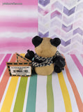 Vintage Blossom Bucket Panda Bear w/Tartan Scarf + Heart, Swinging Arms & Legs NWT Miniature Figurine
