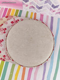 Vintage MCM White & Pink Floral Flower Pots Round Melamine/Enamel Coated Trivet Set/4