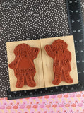 Vintage 1994 Stamps by Judith Raggedy Ann & Andy Wooden Block/Rubber Stamps Set/2