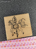 Vintage 1989 D.O.T.S. R103 Carousel Horse Wooden Block/Rubber Stamp, CLEAN
