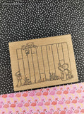 Vintage JudiKins Mieko USA 52229I Painting Teddy Bears Picket Fence Wooden Block/Rubber Stamp, CLEAN