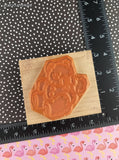 Vintage D.O.T.S. Clip-Art Style Cuddly Teddy Bear Wooden Block/Rubber Stamp