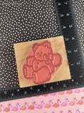 Vintage D.O.T.S. Clip-Art Style Cuddly Teddy Bear Wooden Block/Rubber Stamp
