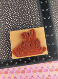 Vintage 1988 Daisy Kingdom Cute Lil' Book Bunnies Wooden Block/Rubber Stamp